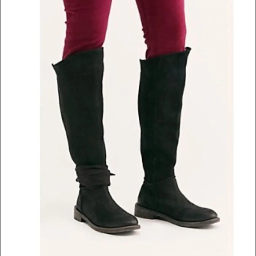 FREE People Tall Rodeo Suede Leather Knee High Boots Riding Boots New in Box 8 - Picture 1 of 8